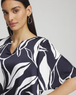 Fashion Satin Bubble Hem Blouse Tops