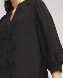 Hot Satin Eyelet Top Tops
