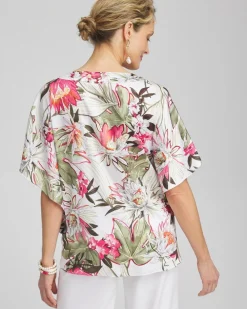Best Sale Satin Floral Tie Front Top Tops