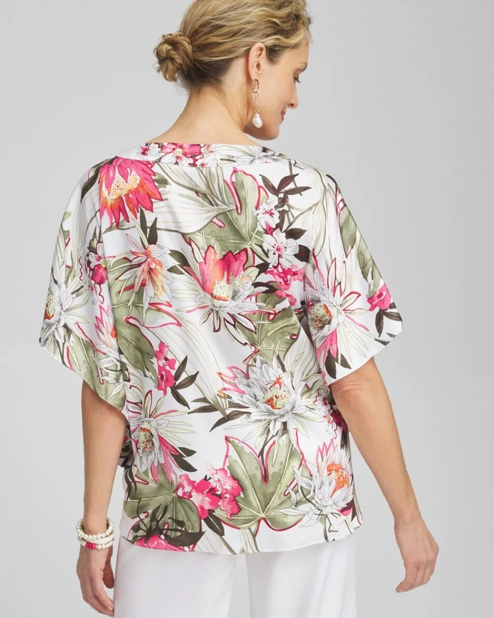 Best Sale Satin Floral Tie Front Top Tops