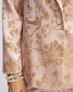 Cheap Satin Jacquard Blazer Jackets & Coats | Matching Sets