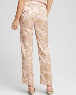 Cheap Satin Jacquard Straight Ankle Pants Pants | Matching Sets