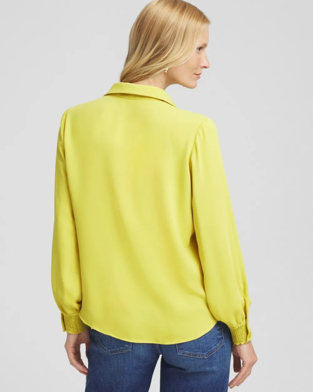 Fashion Satin Pleat Sleeve Shirt Tops