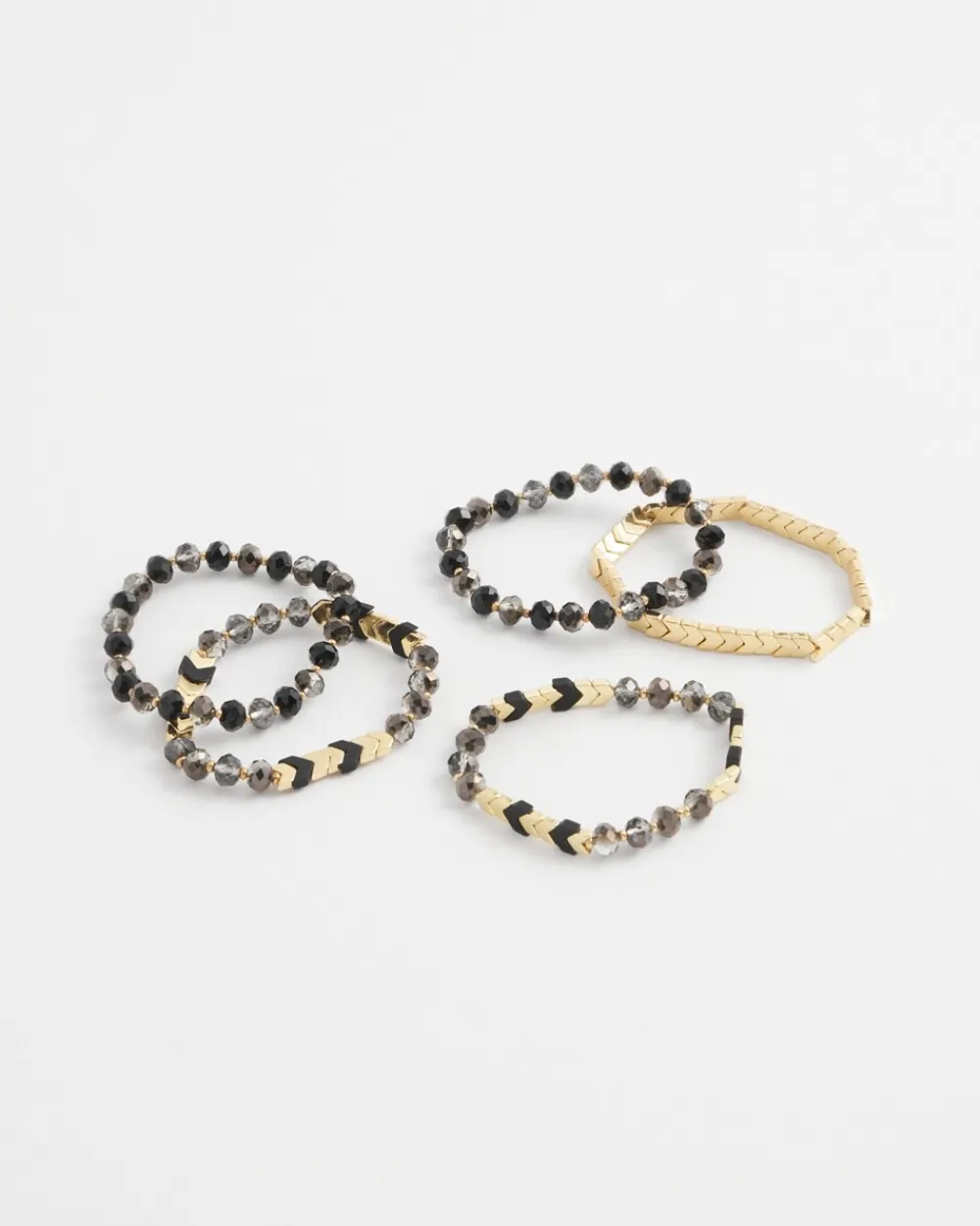 Clearance Set Of Five Gold & Black Bracelets Bracelets