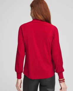 Discount Shimmer Mock-Neck Top Tops | Tees