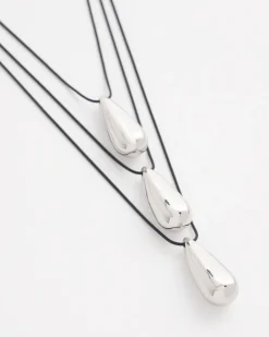 New Silver Tone Three-Strand Pendant Necklace Necklaces