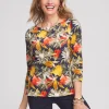 Best Sale 3/4 Sleeve Garden Bateau Neck Tee Tops