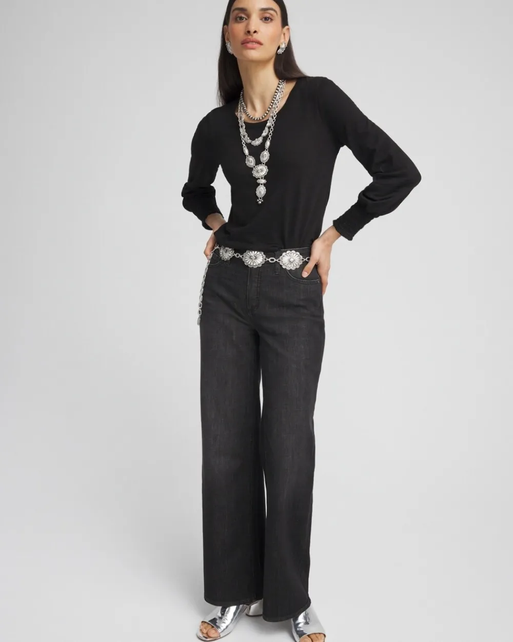 Sale Smocked Long Sleeve Tee Tops