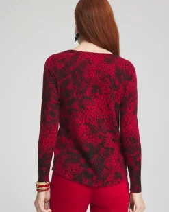 Cheap Snake Print V-Neck Pullover Sweater Sweaters