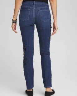 Shop So Slimming® Girlfriend Embroidered Ankle Jeans Jeans & Denim