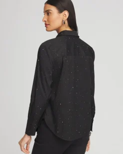 Hot Sparkle Embellished Poplin Shirt Tops | Blouses & Shirts