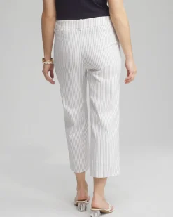 Clearance Stripe Trapunto Cropped Pants Pants