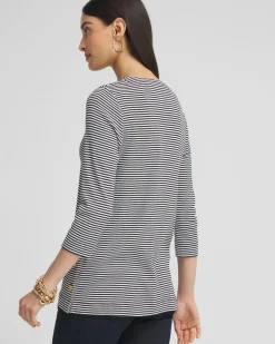 Best Sale Stripe V-neck Tunic Tops