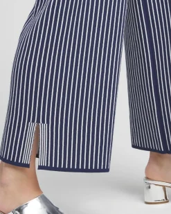 Fashion Stripe Wide Leg Sweater Cropped Pants Pants