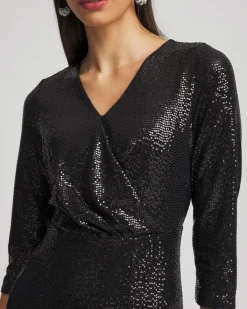 Cheap Surplice Sequin Midi Dress Dresses