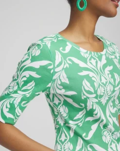 Online Swirl Jewel Neck Tee Tops