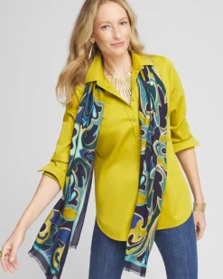 Clearance Swirl Print Scarf Scarves