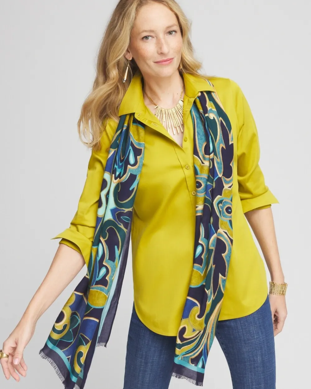 Clearance Swirl Print Scarf Scarves