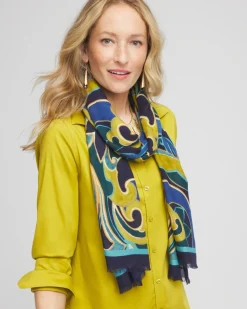 Clearance Swirl Print Scarf Scarves