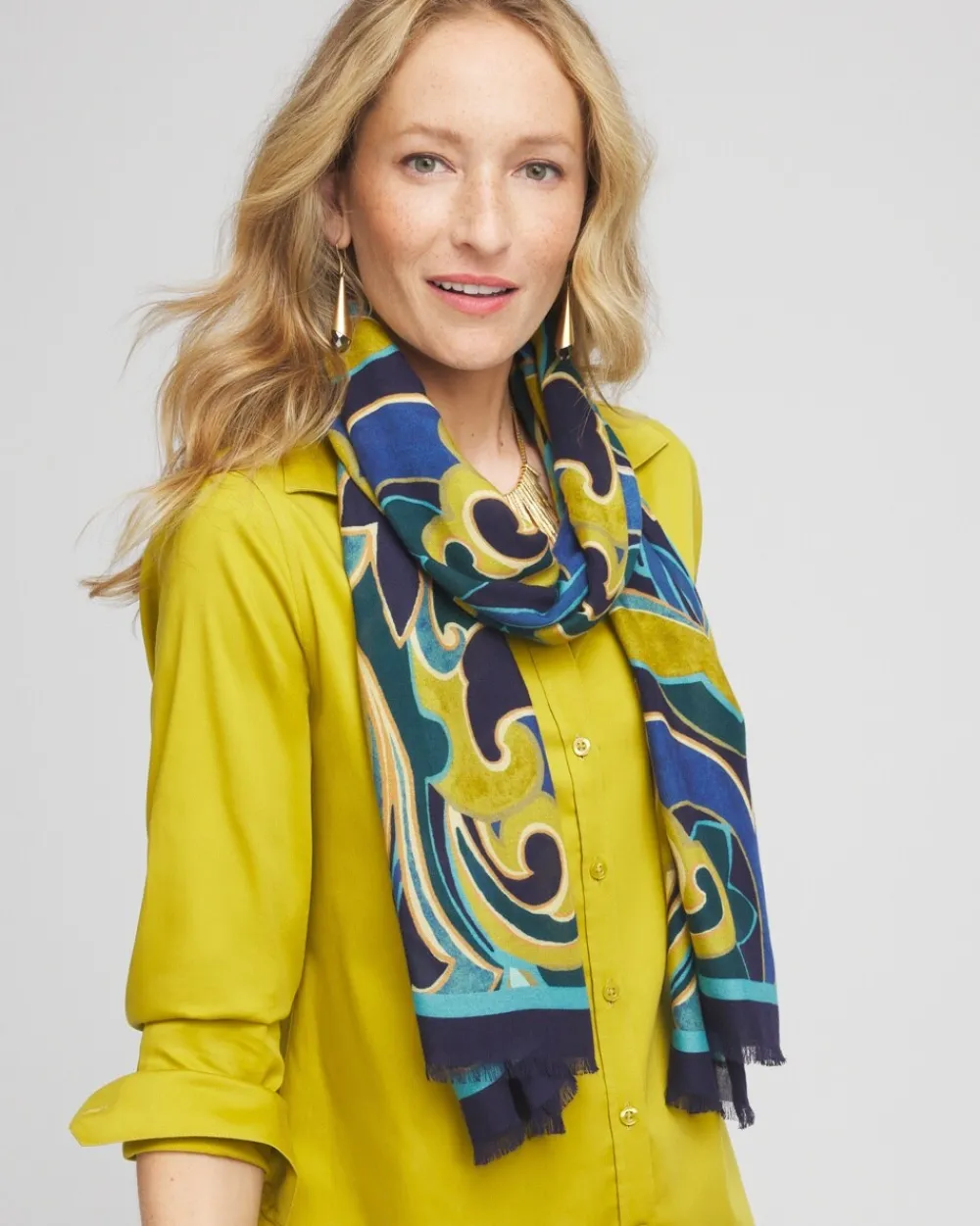 Clearance Swirl Print Scarf Scarves