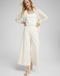 Flash Sale Textured Wide Leg Cropped Pants Pants