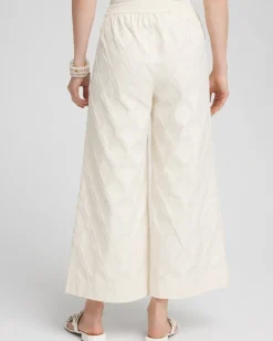 Flash Sale Textured Wide Leg Cropped Pants Pants