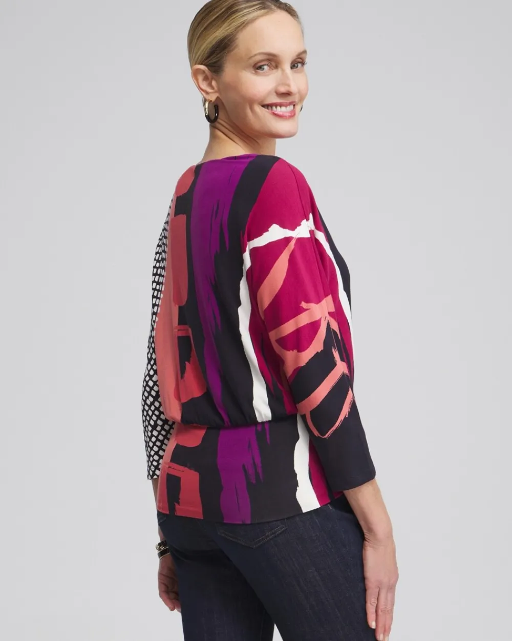 New Touch Of Cool™ Abstract Banded Hem Tee Tops