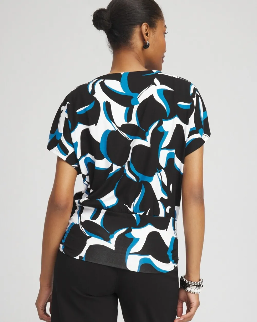 New Touch Of Cool™ Abstract Banded Hem Top Tops