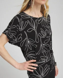 New Touch Of Cool™ Abstract Ruched Banded Hem Top Tops