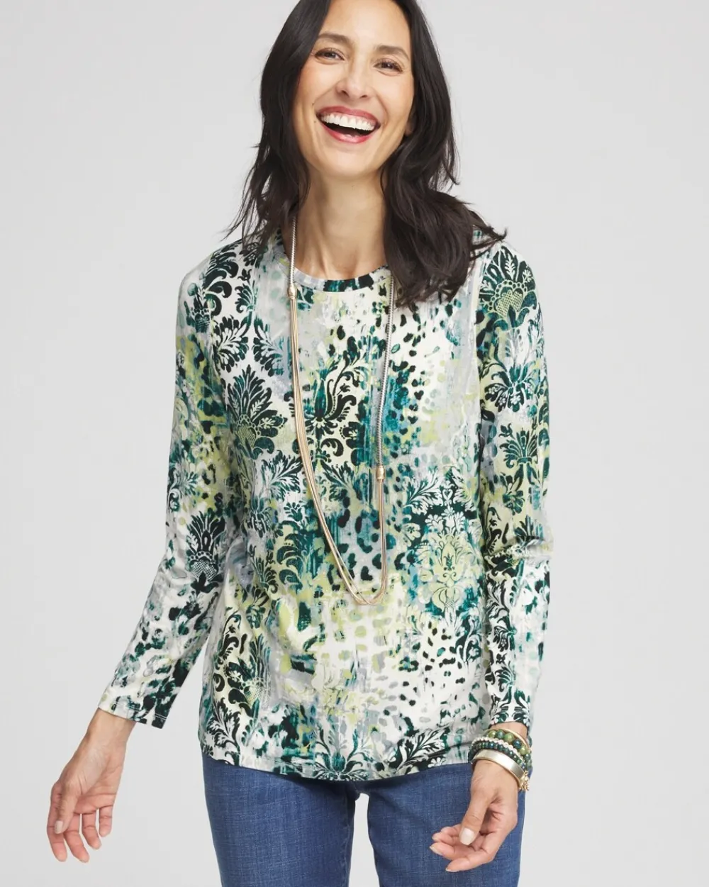 Store Touch Of Cool™ Animal Print Layering Tee Tops