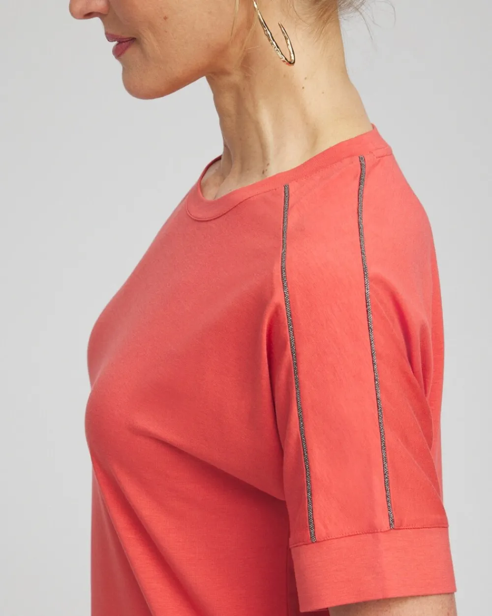 Online Touch Of Cool™ Caviar Bead Detail Tee Tops