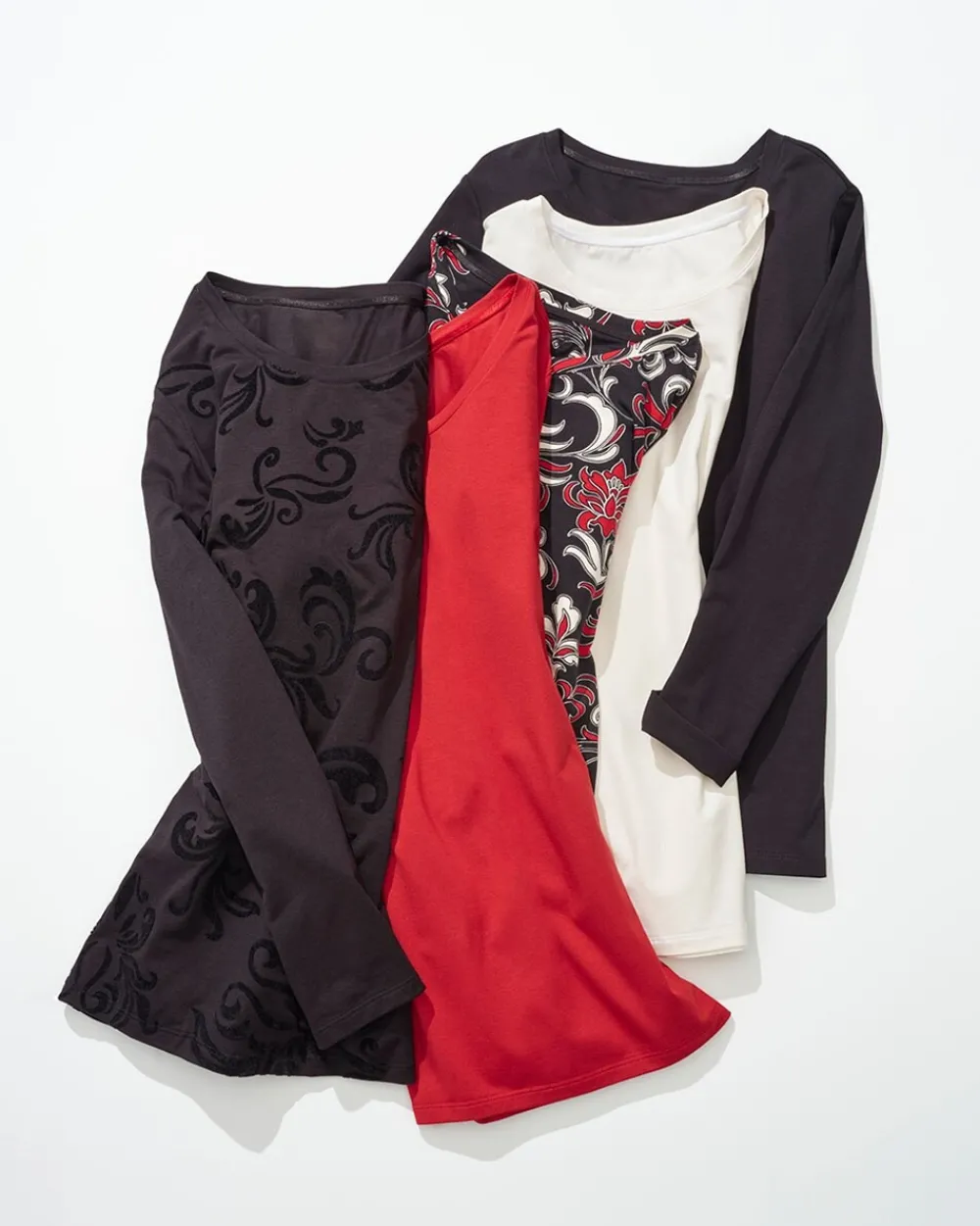 Discount Touch Of Cool™ Flocked Long Sleeve Layering Tee Tops