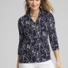 Shop Touch Of Cool™ Floral 3/4 Sleeve Tee Tops