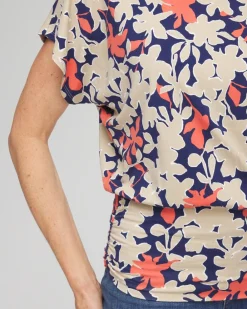 Cheap Touch Of Cool™ Floral Banded Hem Top Tops