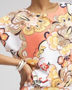 Shop Touch Of Cool™ Floral Banded Hem Tee Tops
