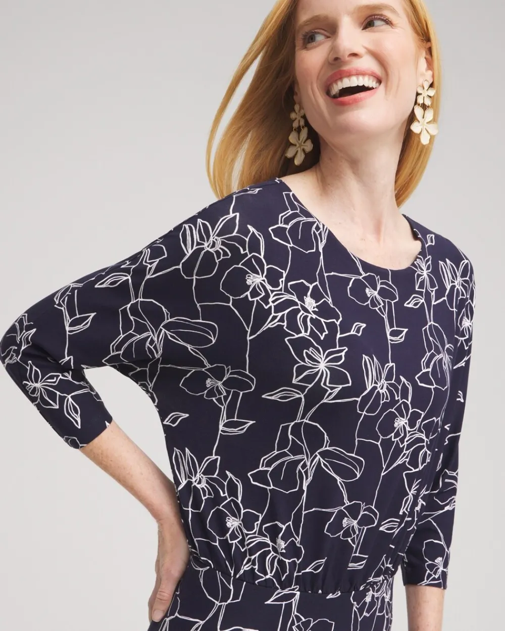 Store Touch Of Cool™ Floral Banded Hem Top Tops