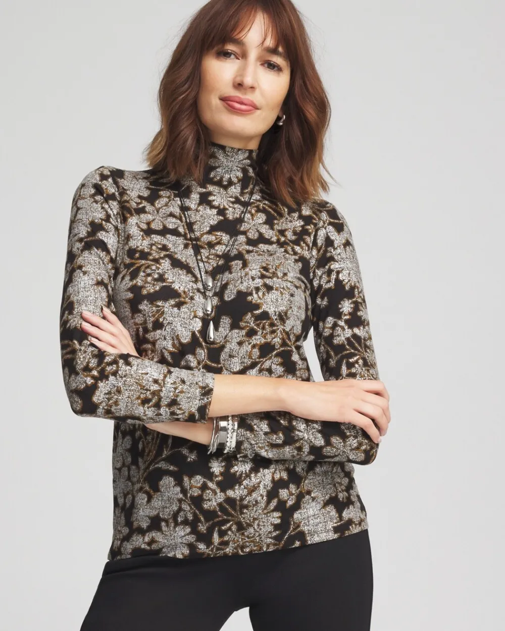 Hot Touch Of Cool™ Floral Foil Layering Tee Tops | Tees