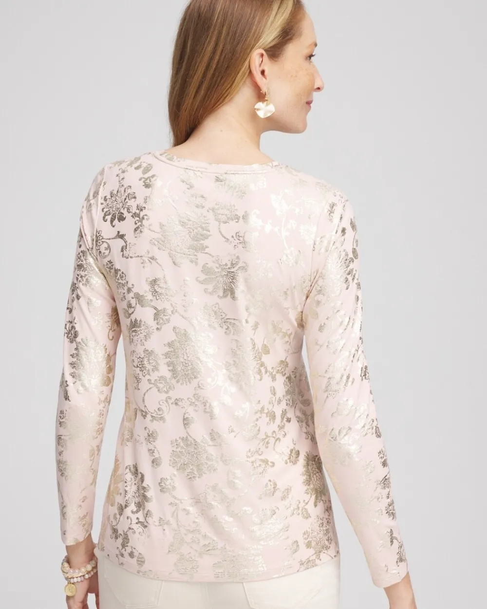 Fashion Touch Of Cool™ Foiled Floral Layering Tee Tops | Tees