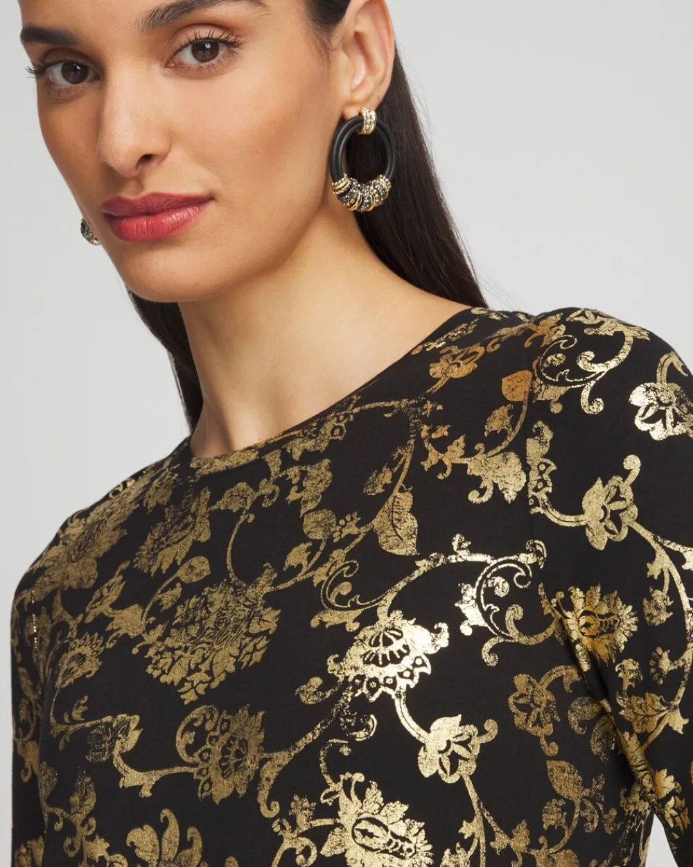 Outlet Touch Of Cool™ Foiled Floral Layering Tee Tops | Tees