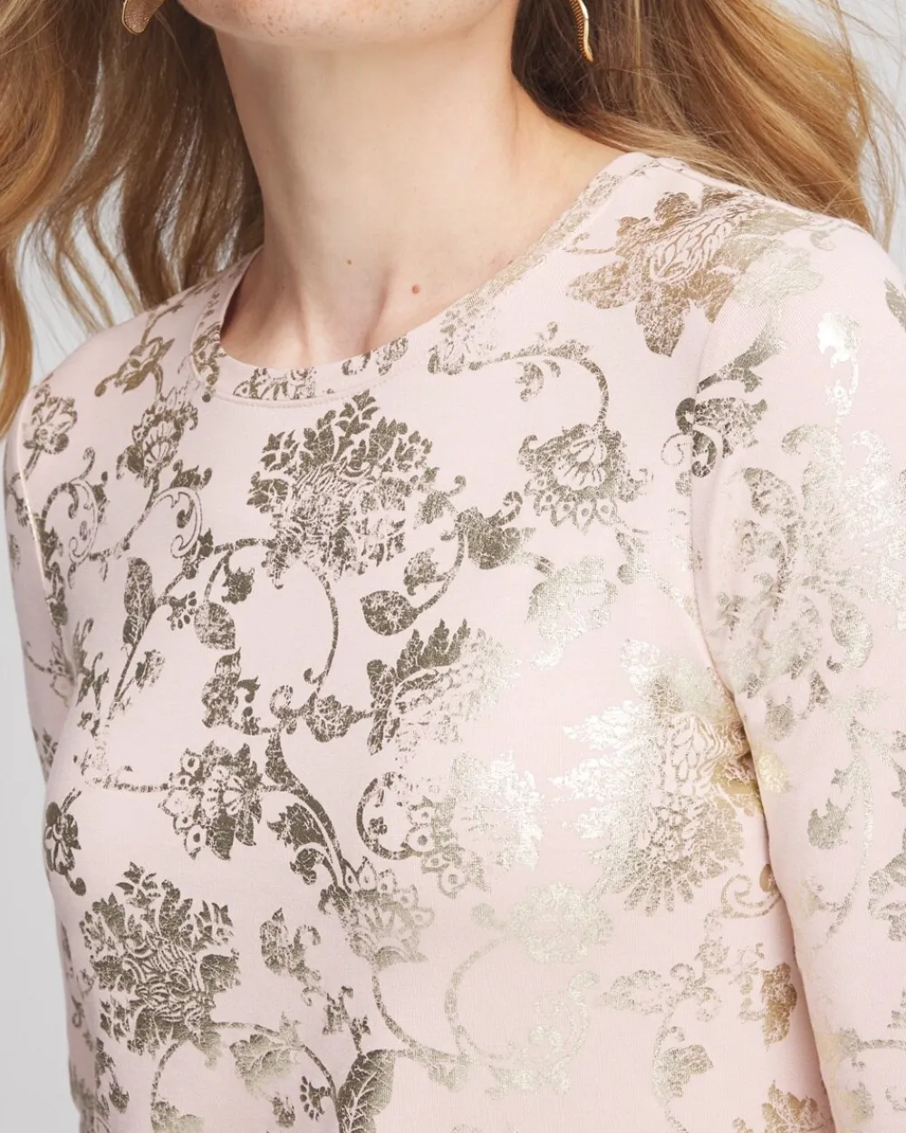 Fashion Touch Of Cool™ Foiled Floral Layering Tee Tops | Tees
