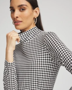 Store Touch Of Cool™ Houndstooth Mock Neck Layering Tee Tops