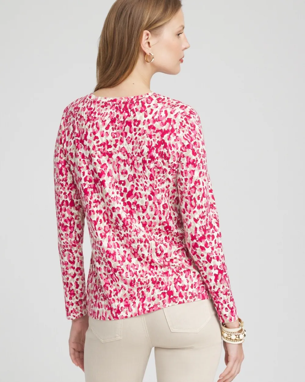 Fashion Touch Of Cool™ Leopard Long Sleeve Tee Tops