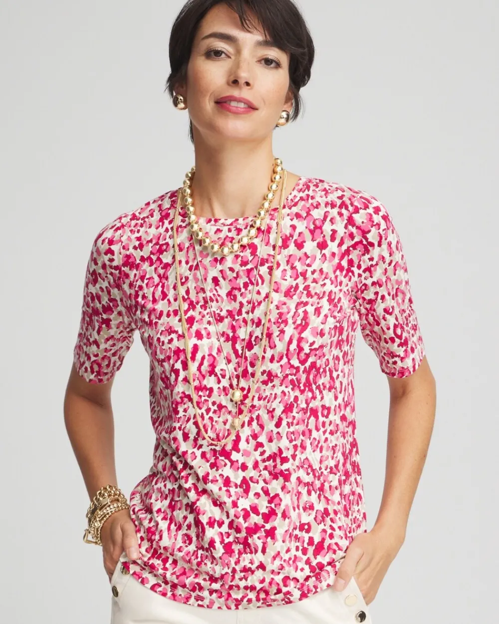Cheap Touch Of Cool™ Leopard Short Sleeve Tee Tops