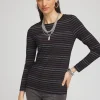 Shop Touch Of Cool™ Lurex Stripe Long Sleeve Layering Tee Tops