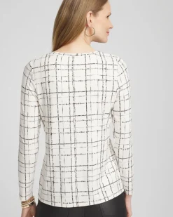Outlet Touch Of Cool™ Plaid Long Sleeve Layering Tee Tops