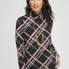 Sale Touch Of Cool™ Plaid Mock Neck Layering Tee Tops