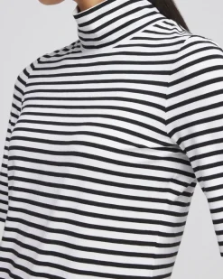 Sale Touch Of Cool™ Stripe Mock Neck Tee Tops