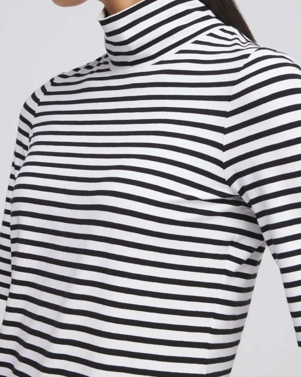 Sale Touch Of Cool™ Stripe Mock Neck Tee Tops