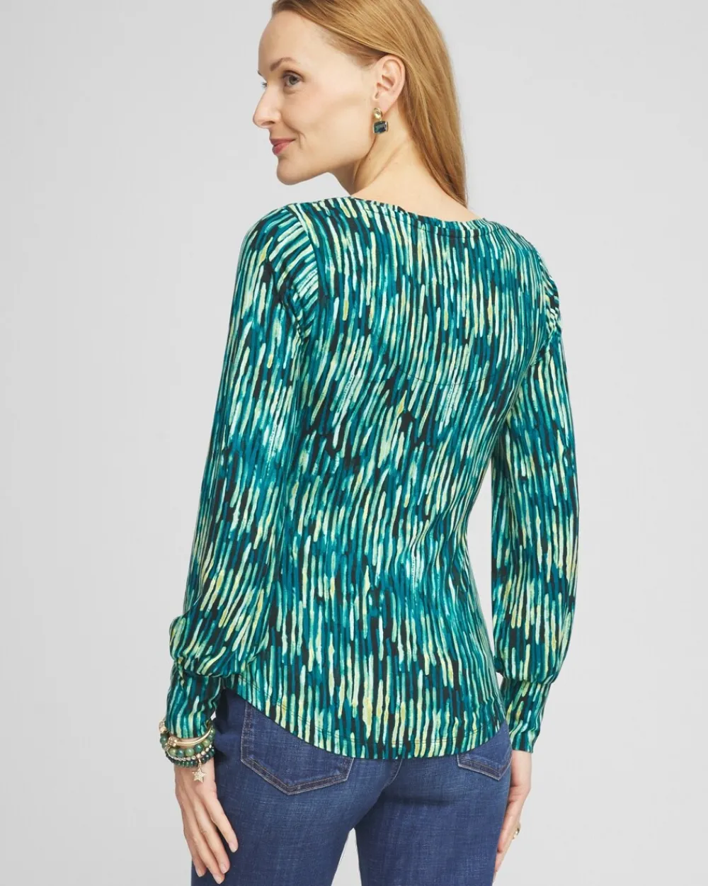 Discount Touch Of Cool™ Stripes Shirred Top Tops