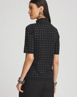 Discount Touch Of Cool™ Studded Mock-Neck Tee Tops